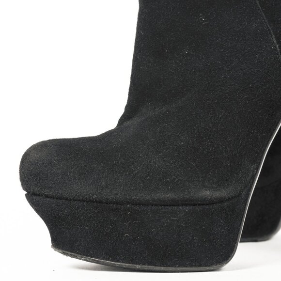 Yves Saint Laurent Palais Black Suede Platform Booties - Picture 7 of 10